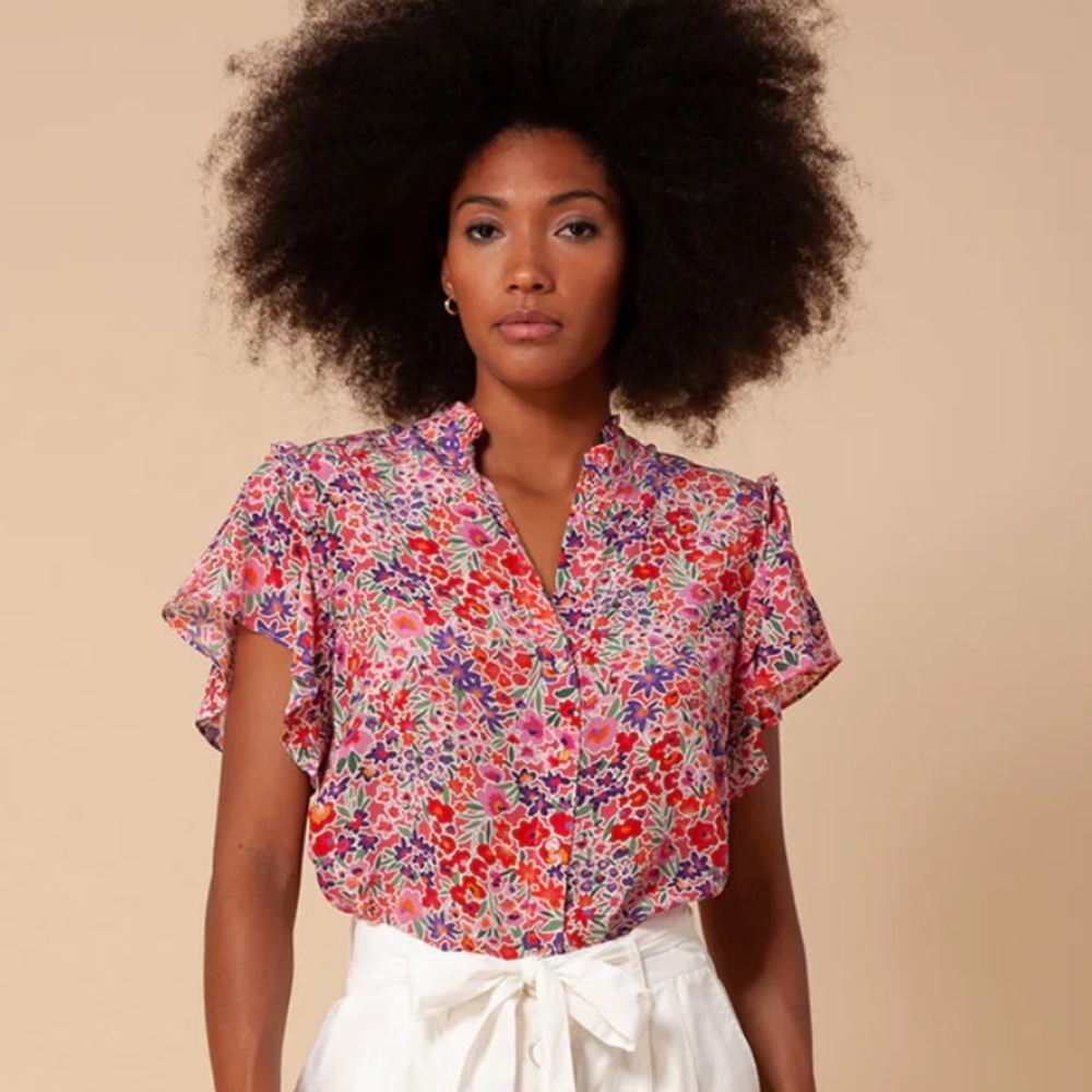 NET Hale Bob Maritza Silk Top, Size L